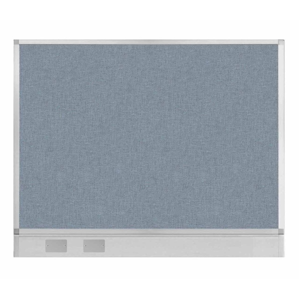 Versare Hush Panel Configurable Cubicle Partition 5' x 4' Powder Blue Fabric w/ Cable Channel 1855504 - main